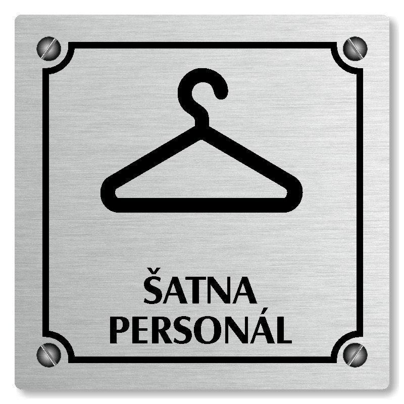 Šatna personál, 80x80mm, stříbrná, Kansas